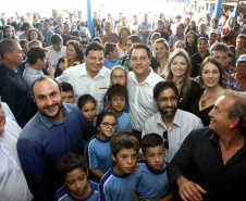 Governador Carlos Massa Ratinho Junior autoriza o início das obras de pavimentação de 9 quilômetros da estrada do Socavão, em Castro. Foto: Jaelson Lucas/ANPr