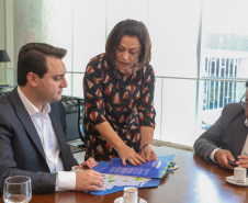 03/04/2019 - Governador Carlos Massa Ratinho Junior, recebe reitores das universidades do Paraná.
Foto Gilson Abreu/Anpr