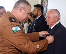 Batalhão da Policia Ambiental comemora 62 anos, vice governador Darci Piana recebe medalha do mérito ambiental.
Foto Gilson Abreu/ANPr