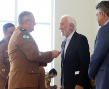 Batalhão da Policia Ambiental comemora 62 anos, vice governador Darci Piana recebe medalha do mérito ambiental.
Foto Gilson Abreu/ANPr