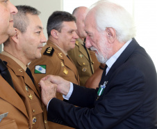 Batalhão da Policia Ambiental comemora 62 anos, vice governador Darci Piana recebe medalha do mérito ambiental.
Foto Gilson Abreu/ANPr