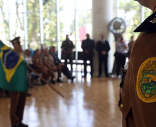 Batalhão da Policia Ambiental comemora 62 anos, vice governador Darci Piana recebe medalha do mérito ambiental.
Foto Gilson Abreu/ANPr