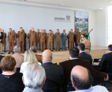 Batalhão da Policia Ambiental comemora 62 anos, vice governador Darci Piana recebe medalha do mérito ambiental.
Foto Gilson Abreu/ANPr