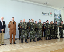 Batalhão da Policia Ambiental comemora 62 anos, vice governador Darci Piana recebe medalha do mérito ambiental.
Foto Gilson Abreu/ANPr