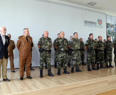 Batalhão da Policia Ambiental comemora 62 anos, vice governador Darci Piana recebe medalha do mérito ambiental.
Foto Gilson Abreu/ANPr