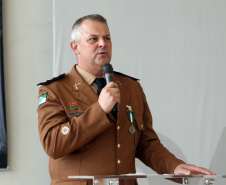 Batalhão da Policia Ambiental comemora 62 anos, vice governador Darci Piana recebe medalha do mérito ambiental.
Foto Gilson Abreu/ANPr