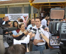 Governador Carlos Massa Ratinho Júnior inaugura em Guarapuava a nova sede do Colégio Estadual Leni Marlene Jacob  -  Guarapuava, 04/04/2019  -  Foto: Jaelson Lucas/ANPr