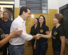 Governador Carlos Massa Ratinho Júnior inaugura em Guarapuava a nova sede do Colégio Estadual Leni Marlene Jacob  -  Guarapuava, 04/04/2019  -  Foto: Jaelson Lucas/ANPr