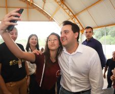 Governador Carlos Massa Ratinho Júnior inaugura em Guarapuava a nova sede do Colégio Estadual Leni Marlene Jacob  -  Guarapuava, 04/04/2019  -  Foto: Rodrigo Felix Leal/ANPr