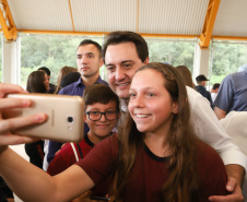 Governador Carlos Massa Ratinho Júnior inaugura em Guarapuava a nova sede do Colégio Estadual Leni Marlene Jacob  -  Guarapuava, 04/04/2019  -  Foto: Rodrigo Felix Leal/ANPr