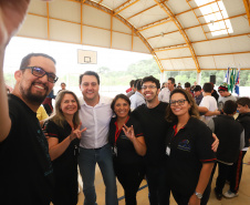 Governador Carlos Massa Ratinho Júnior inaugura em Guarapuava a nova sede do Colégio Estadual Leni Marlene Jacob  -  Guarapuava, 04/04/2019  -  Foto: Rodrigo Felix Leal/ANPr