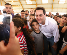 O governador Carlos Massa Ratinho Junior inaugurou nesta quinta-feira (4), em Guarapuava, região central do Paraná, as novas sedes dos colégios estaduais Leni Marlene Jacob e Professor Pedro Carli.  Foto: Rodrigo Felix Leal/ANPr