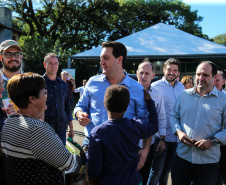 O governador Carlos Massa Ratinho Junior  participa de coletiva na Expolondrina nesta quarta-feira (10).  Londrina, 10/04/2019 -  Foto: Geraldo Bubniak/ANPr