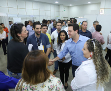 O governador Carlos Massa Ratinho Junior  participa de coletiva na Expolondrina nesta quarta-feira (10).  Londrina, 10/04/2019 -  Foto: Rodrigo Félix Leal/ANPr