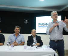 O governador Carlos Massa Ratinho Junior  participa de coletiva na Expolondrina nesta quarta-feira (10).  Londrina, 10/04/2019 -  Foto: Rodrigo Félix Leal/ANPr