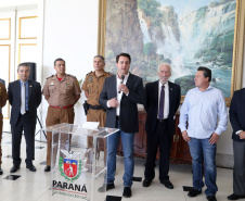 Governador anuncia pagamento das promoções dos praças-militares. -  Curitiba, 15/04/2019  -  Foto de Gilson Abreu ANPr