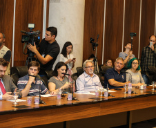 O governador Carlos Massa Ratinho Junior participa nesta segunda-feira (15) de Coletiva de Imprensa com um balanço dos 100 dias de gestão.   Curitiba, 15/04/2019 -  Foto: Geraldo Bubniak/ANPr