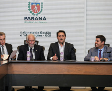 O governador Carlos Massa Ratinho Junior participa nesta segunda-feira (15) de Coletiva de Imprensa com um balanço dos 100 dias de gestão.   Curitiba, 15/04/2019 -  Foto: Geraldo Bubniak/ANPr