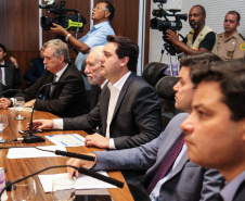 O governador Carlos Massa Ratinho Junior participa nesta segunda-feira (15) de Coletiva de Imprensa com um balanço dos 100 dias de gestão.   Curitiba, 15/04/2019 -  Foto: Geraldo Bubniak/ANPr