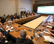 O governador Carlos Massa Ratinho Junior participa nesta segunda-feira (15) de Coletiva de Imprensa com um balanço dos 100 dias de gestão. Curitiba, 15/04/2019  -  Foto: Rodrigo Félix Leal/ANPr