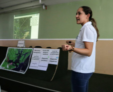 Portos do Paraná promoveram nesta segunda-feira (15), em Antonina, o 3.º Seminário da Pesca no Colégio Estadual Brasilio Machado. 30 pescadores e marisqueiras se reuniram com a equipe da Diretoria de Meio Ambiente para receber o resultado do monitoramento da atividade pesqueira na região.  -  Paranaguá, 15/04/2019  -  Foto: Divulgação APPA