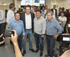 Governador Carlos Massa Ratinho Júnior visita a fábrica da Klabin em Ortigueira, na assinatura de convênio com a empresa e a prefeitura do município para a construção da Escola Técnica de Operação Florestal e Agrícola.  -  Ortigueira, 16/04/2019  -  Foto: Jaelson Lucas/ANPr