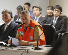 Reunião da Defesa Civil, Simepar e Jica, para discutir resultados do projeto de monitoramento metereológico por radar. N/F: coordenador da Defesa Civil do Paraná, cel. Ricardo Silva.Curitiba, 22-04-19.Foto: Arnaldo Alves / ANPr.