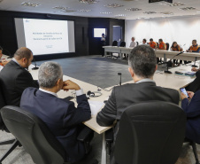 Reunião da Defesa Civil, Simepar e Jica, para discutir resultados do projeto de monitoramento metereológico por radar.Curitiba, 22-04-19.Foto: Arnaldo Alves / ANPr.