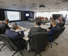 Reunião da Defesa Civil, Simepar e Jica, para discutir resultados do projeto de monitoramento metereológico por radar.Curitiba, 22-04-19.Foto: Arnaldo Alves / ANPr.