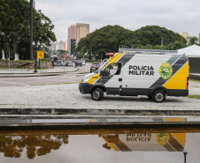 Patrulhamento Movel da Policia Militar no Palacio Iguaçu nesta quinta-feira (25).   Curitiba, 25/04/2019 -  Foto: Geraldo Bubniak/ANPr