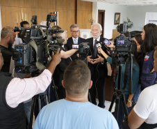 Coletiva de imprensa com o vice-governador Darci Piana.  -  29/04/2019  -  Foto: Arnaldo Alves/ANPr