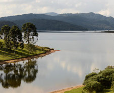 Barragem do Piraquara, manancial de abastecimento da Região Metropolitana. Foto: Sanepar