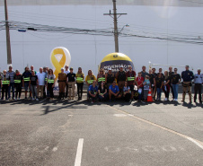 Motociclistas de Curitiba e Região Metropolitana participaram de uma instrução educativa sobre direção defensiva na manhã deste sábado (04/05), Dia Mundial do Trânsito, para reforçar a campanha educativa Maio Amarelo, do Departamento de Trânsito do Paraná (DETRAN) e da Polícia Militar. Foto:Soldado Amanda Morais