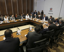 Governador Carlos Massa Ratinho Júnior durante reunião com a equipe de governo.Curitiba, 07-05-19.Foto: Arnaldo Alves / ANPr.