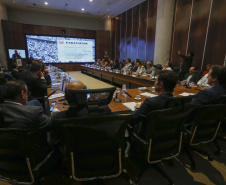 Governador Carlos Massa Ratinho Júnior durante reunião com a equipe de governo.Curitiba, 07-05-19.Foto: Arnaldo Alves / ANPr.