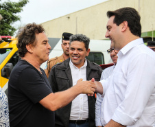 O governador Carlos Massa Ratinho Junior lança o programa Escola Segura. Foz do Iguaçu, 09/05/2019 - Foto: Geraldo Bubniak/ANPr