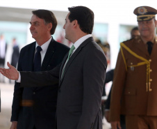 Governador Carlos Massa Ratinho Junior, recebe Presidente Jair Bolsonaro.
Foto Gilson Abreu/ANPr