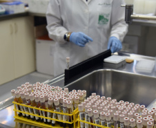 Marco de excelência nos serviços de saúde no Paraná, o Laboratório Central do Estado do Paraná (Lacen) se tornou também referência nacional para determinados exames, como os de resistência microbiana.  Foto: Antonio Américo/SESA - 13/05/2019