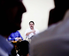 O governador Carlos Massa Ratinho Junior recebe a imprensa para entrevista coletiva, na Expoingá. Maringá,16/05/2019. FotoGilson Abreu/ANPr