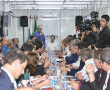 Governador Carlos Massa Ratinho Junior durante reunião com a equipe de governo, na Expoingá. Maringá 16/05/2019. Foto: Gilson Abreu
