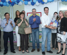  O governador Carlos Massa Ratinho Junior também inaugurou nesta quinta-feira (16) o CMEI José Prestes Neto, no Jardim Alvorada, em Maringá. O prédio de 3 mil metros quadrados tem capacidade para até 500 alunos do berçário ao 5° ano.Foto Rodrigo Felix Leal/ANPr