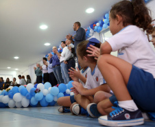  O governador Carlos Massa Ratinho Junior também inaugurou nesta quinta-feira (16) o CMEI José Prestes Neto, no Jardim Alvorada, em Maringá. O prédio de 3 mil metros quadrados tem capacidade para até 500 alunos do berçário ao 5° ano.Foto Gilson Abreu/ANPr