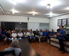 Gerente da Sanepar Luiz Carlos Jacovassi fez apresentação detalhada dos investimentos no município. Foto: Divulgação/Sanepar