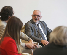 Reunião com representantes da Microsoft. N/F: Mauro Rockenbach, superintendente de Diálogo e Interação Social.Curitiba, 22-05-19.Foto: Arnaldo Alves / ANPr.