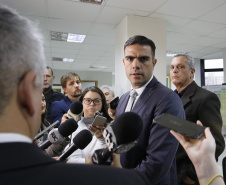 Coletiva na Delegacia de Combate a Corrupção, sobre a Operação Peça Chave. N/F: diretor geral da secretaria de Administração e Previdência, Braulio Cesco Fleury.Curitiba, 28-05-19Foto: Arnaldo Alves / ANPr.