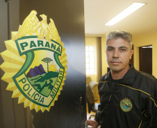 Sargento Maurício Fogaça, tese de mestrado sobre drogas.Curitiba, 31-05-19.Foto: Arnaldo Alves / ANPr.
