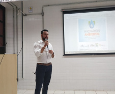 Sanepar, Pitágoras e UTFPR lançam desafio ambiental a estudantes em LondrinaO Hackathon Ambiental é uma maratona de 24 horas para apresentação de soluções para riscos dos mananciais. Gerente geral da Sanepar, Rafael Malaguido  -  Londrina, 06/06/2019  -  Foto: Divulgação Sanepar