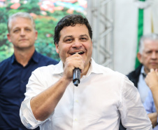 Governador Carlos Massa Ratinho Junior se reúne em Irati com os prefeitos do Centro-Sul do Paraná, e repassa recursos para investimentos em diversos municípios da região. O secretário do Desenvolvimento Urbano e Obras Públicas, João Carlos Ortega, também participa do encontro.  -  Irati, 07/06/2019  -  Foto: Geraldo Bubniak/ANPr