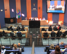 Reunião na Câmara Municipal de São José dos Pinhais. Foto: Sanepar