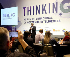 Fórum Internacional de Inovação ThinkinG. Na foto, o presidente da Celepar, Allan Costa  -  Foz do Iguaçu, 28/06/2019  -  Foto: Jaelson Lucas/ANPr